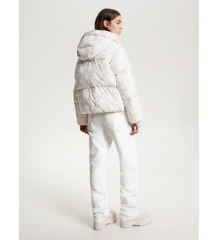 Jaqueta acolchoada Tommy Hilfiger New York, modelagem oversized, branca