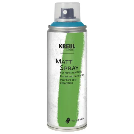 KREUL Matt Spray hochpigmentiert und wasserfest für Innen und Außen, 200 ml, türkis