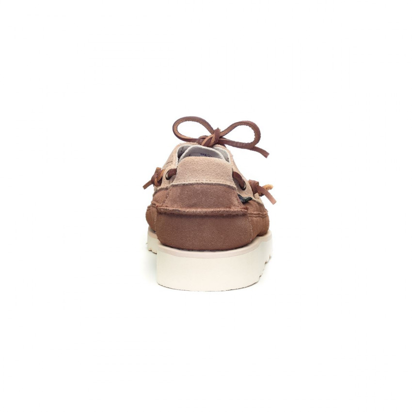 CAYUGA CAMEL PAPYRUS COGNAC-Mocassin tricolore en daim graissé pour homme