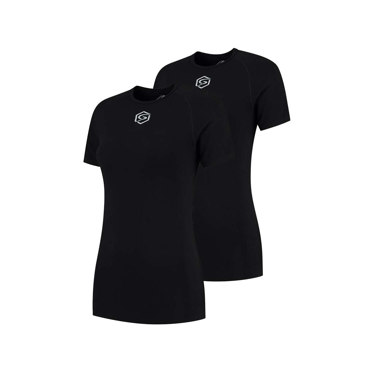 FUTURUM Recycled Ondershirt Korte Mouwen Zwart Dames 2-Pack