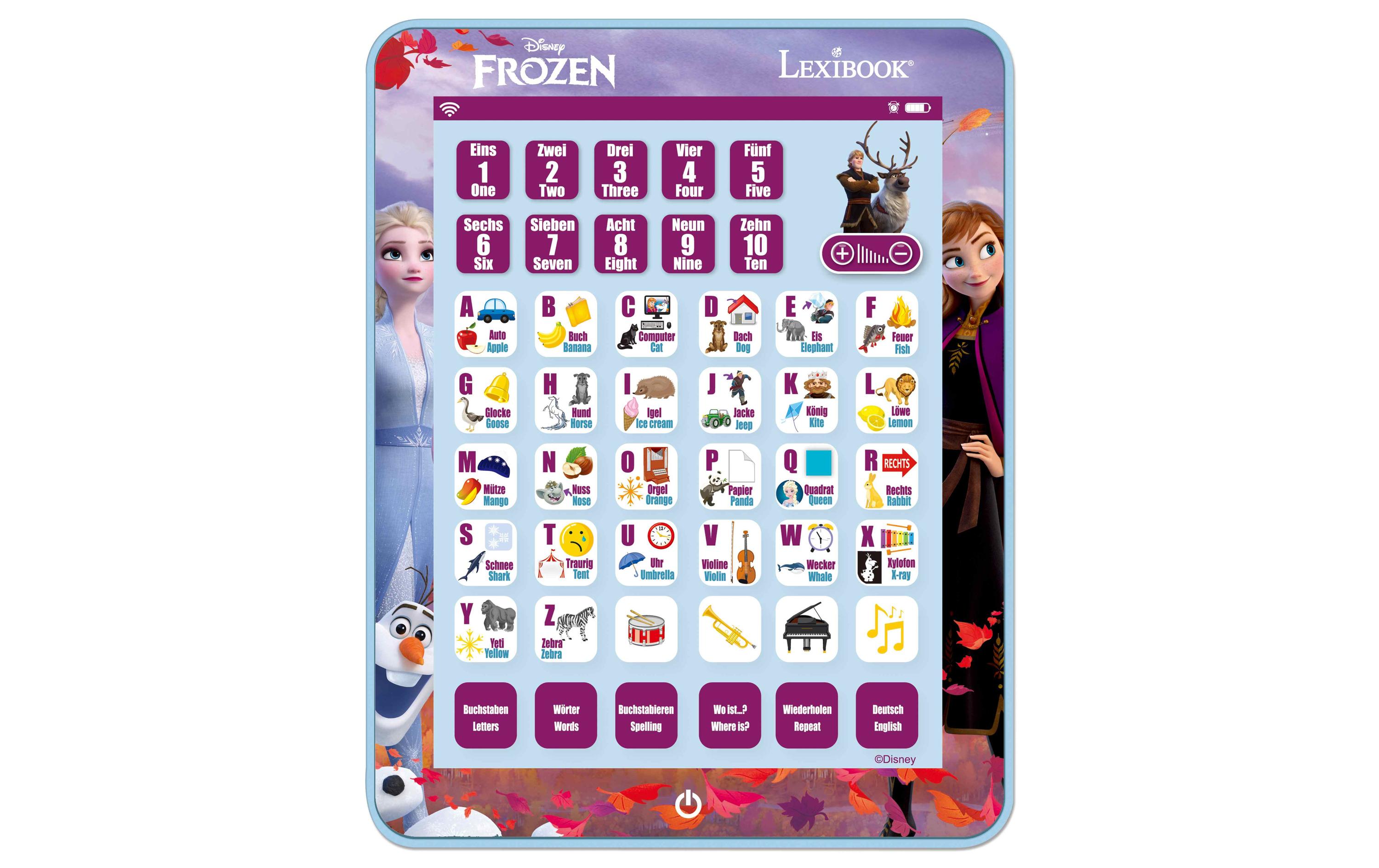 Lerncomputer Disney Frozen DE/ENBilinguales Lerntablet mit Alphabet und tollen Funktionen