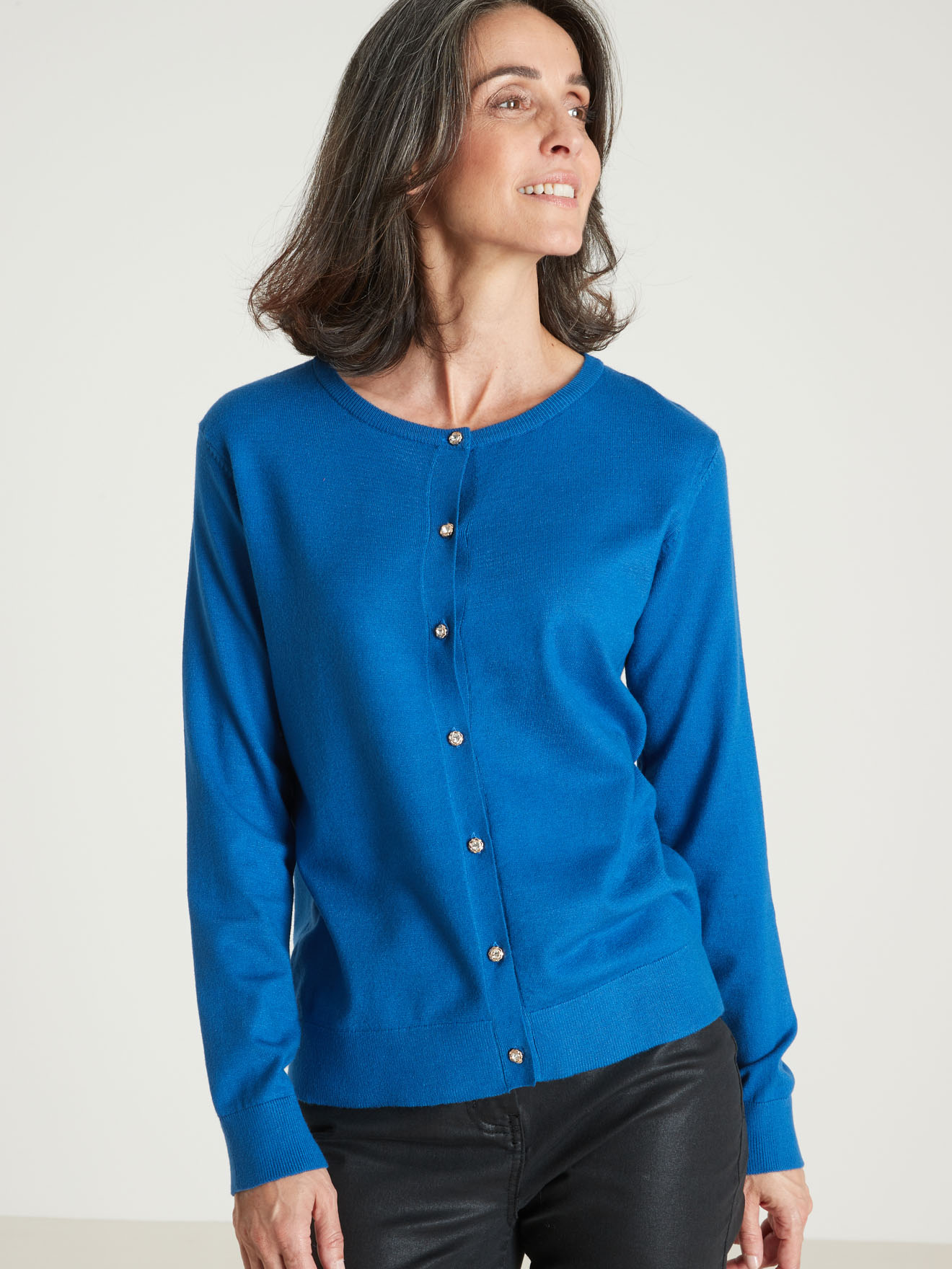 Cardigan élégant boutons-bijoux