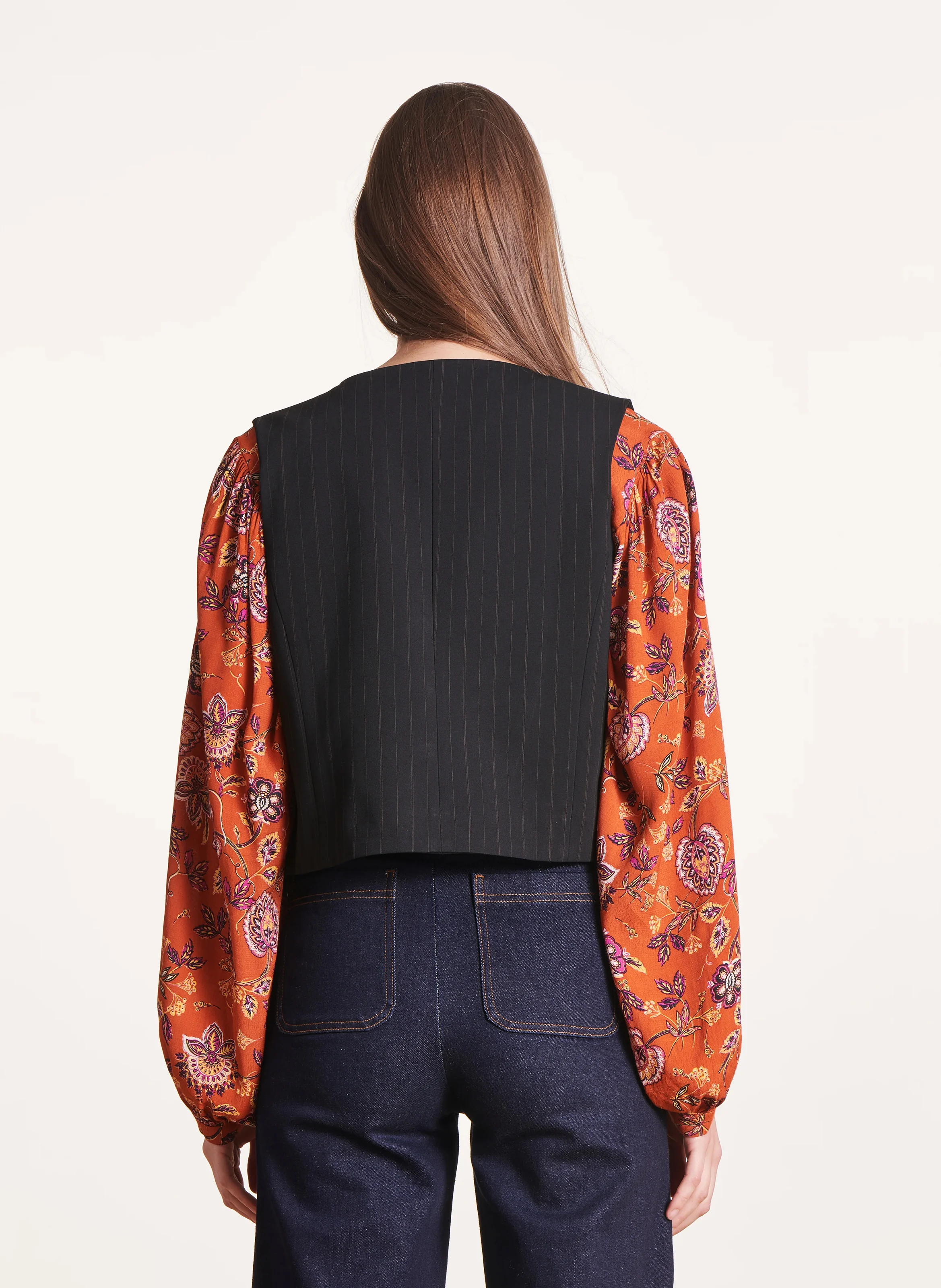 Gilet de costume rayé| Multicolore