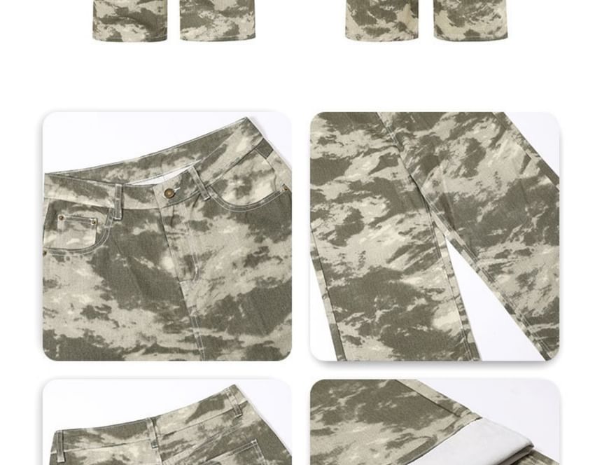 AXEN - Mid Rise Camo Wide Leg Broek
