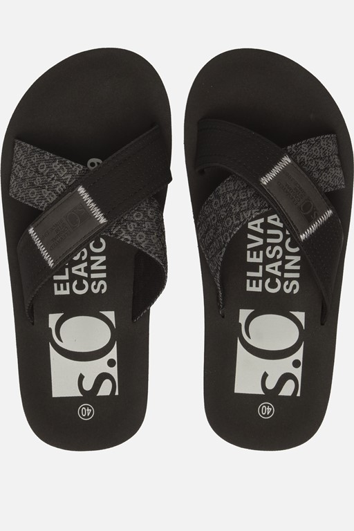 S.Oliver Slippers zwart Textiel