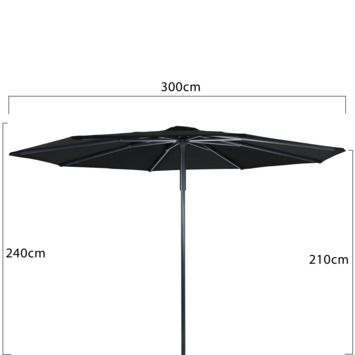 Parasol Port-au-Prince zwart Ø 300 cm