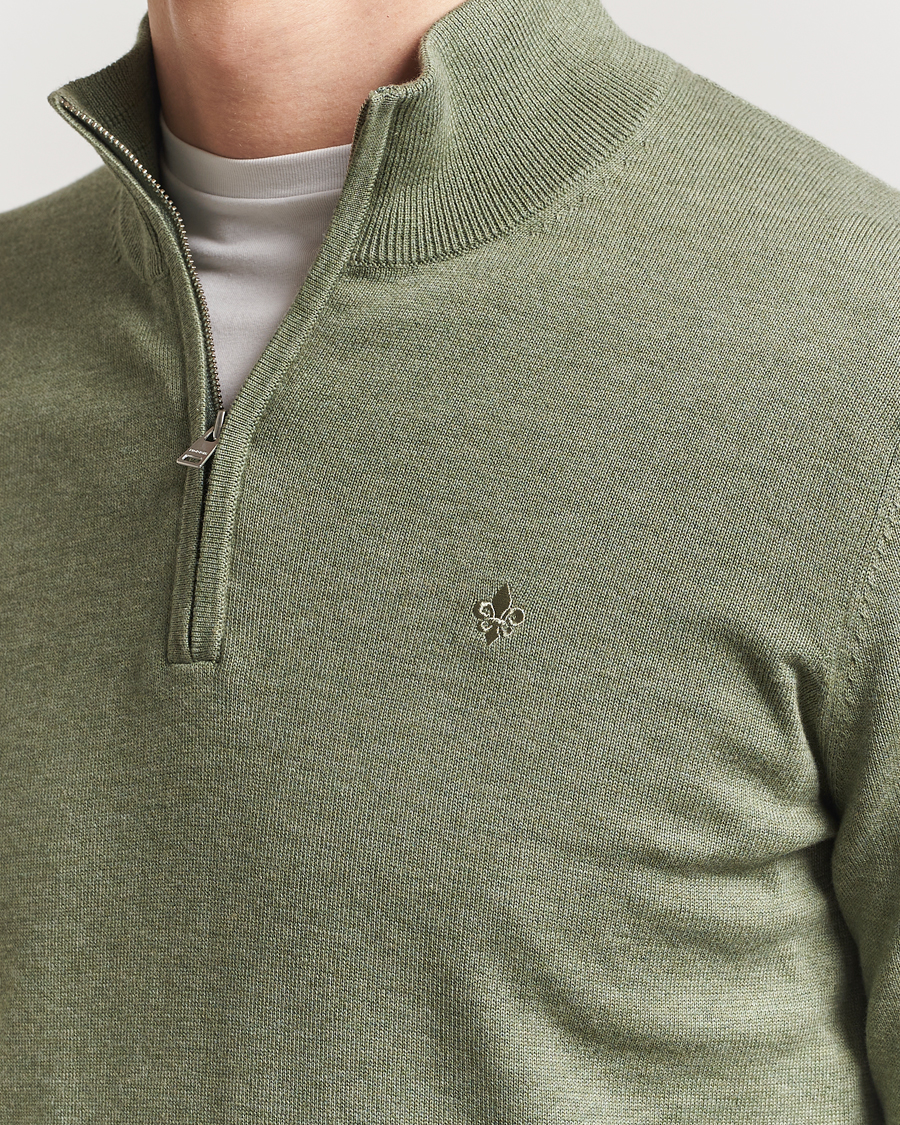 Morris Riley Cotton Half Zip Olive