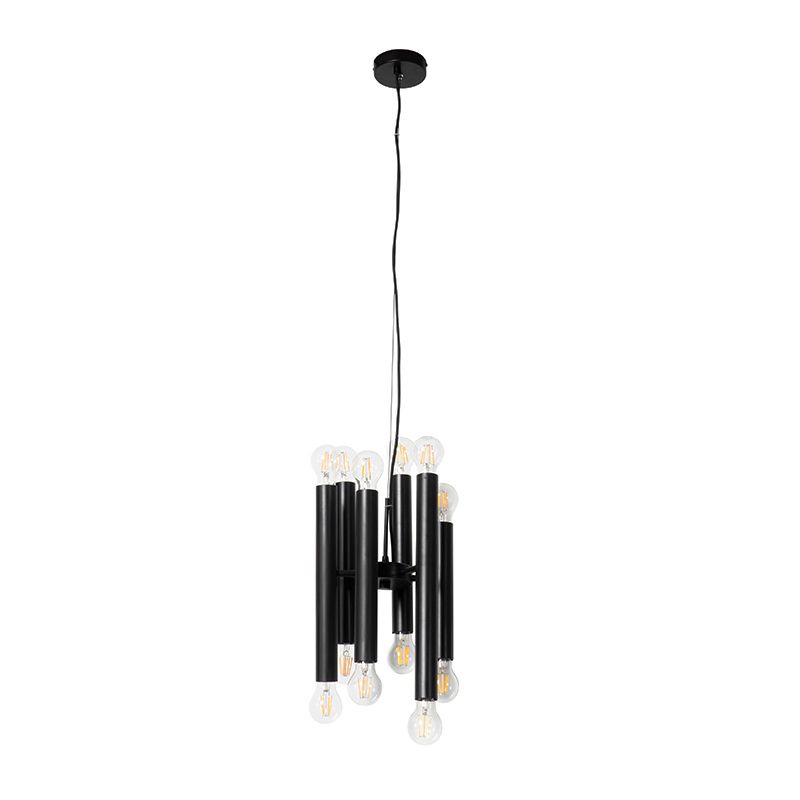 Art deco hanglamp zwart 12-lichts - Tubi
