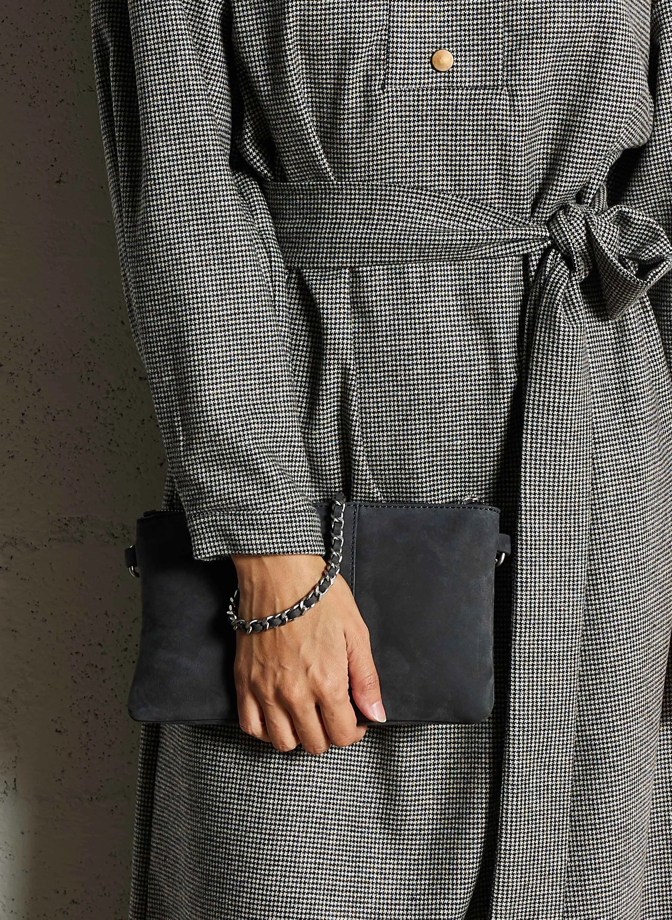 111 - Sac bandoulière en cuir | Gris