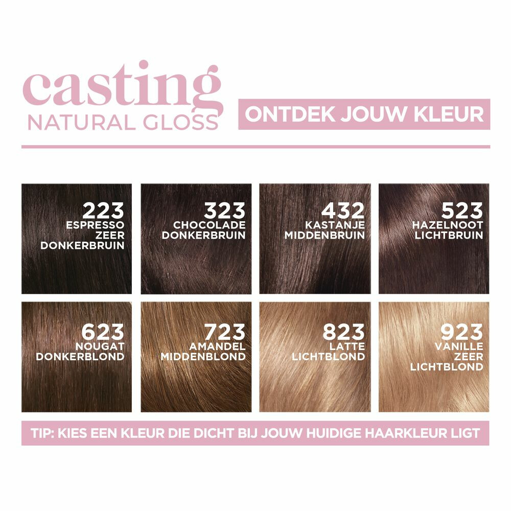L'Oréal Casting Natural Gloss Semi-Permanente Haarkleuring 223 Espresso Zeer Donkerbruin