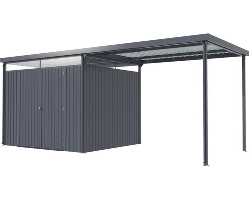 PERGART Rheinfelden 108 tuinhuis inclusief lessenaarsdak 568 x 245 cm antraciet