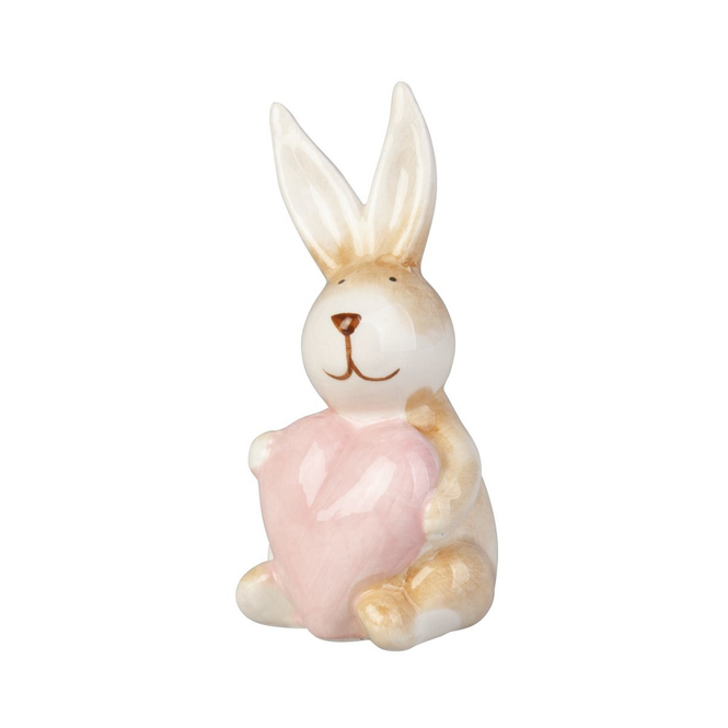 Hase mit Herz - sitzend - aus Dolomit - ca. 6 x 6 x 10,5 cm