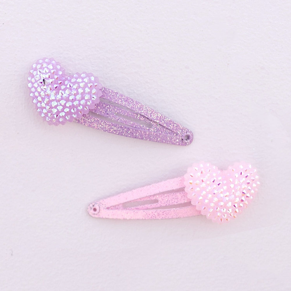 Køb Great Pretenders Boutique Sparkle Heart Bobble Hairclips Purple/Pink