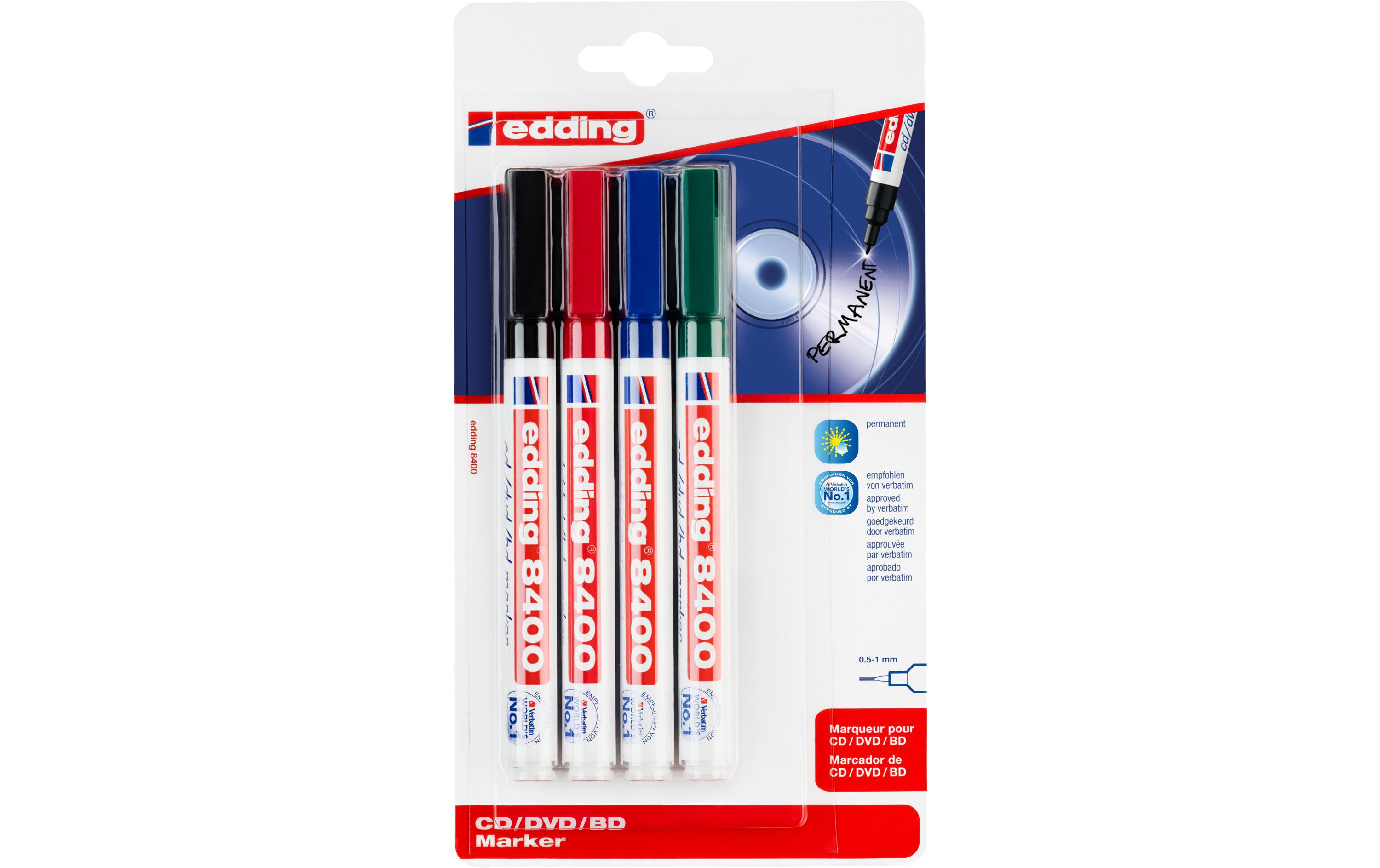 CD/DVD Marker Marker 8400 4 Stück4 Marker für optische Medien