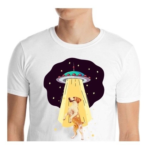 Camiseta masculina Mascochula, personalizada com a foto do seu animal de estimação, branca.