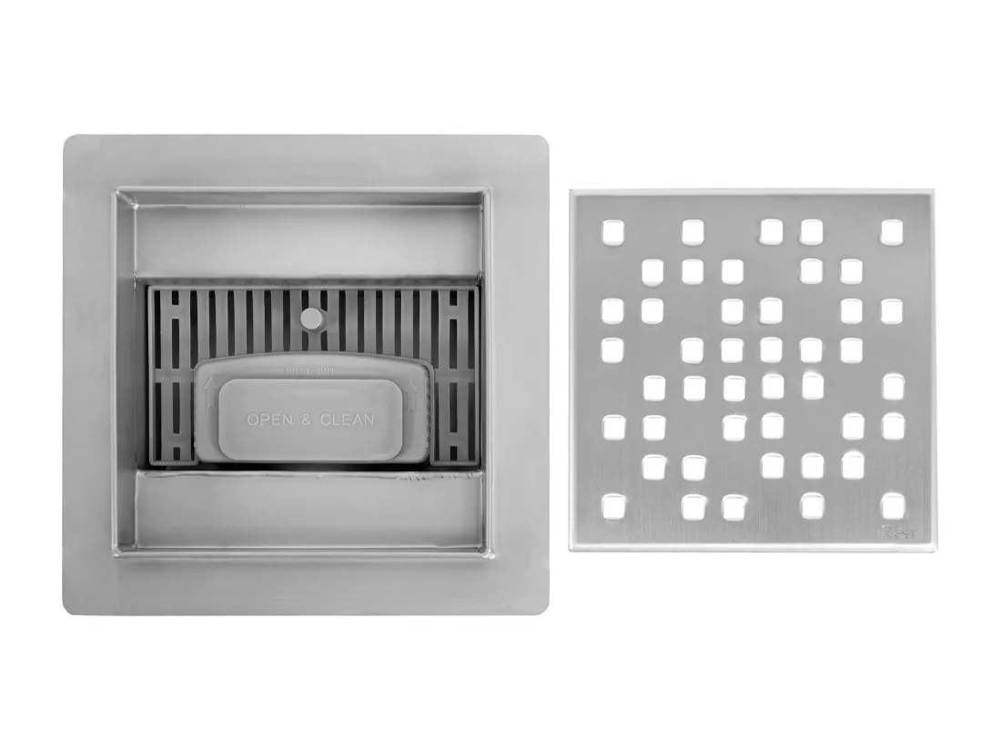 Drain Linéaire Rea Dots 120X120 Brush Steel