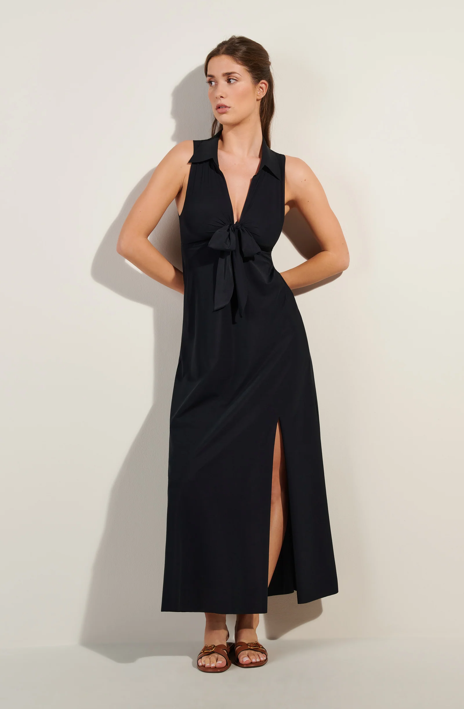 rova Robe longue noire à dos ouvert Noir