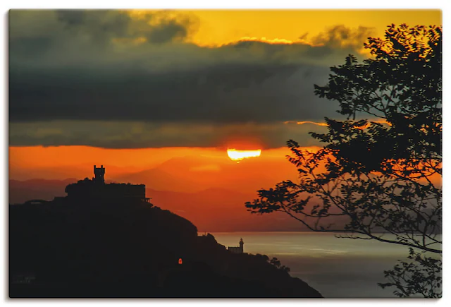 Artland Leinwandbild »Sonnenuntergang San Sebastian Donostia« Sonnenaufgang & -untergang 1 Stk. tlg. auf Keilrahmen gespannt