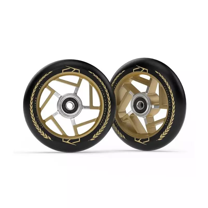 Paire de roues trottinette FUZION Apollo Black/Gold 110mm
