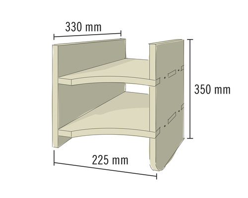 Buildify Alfred schuifdeurplank 330x225x350 mm (LxBxH) (zonder montage- en bevestigingsmateriaal)