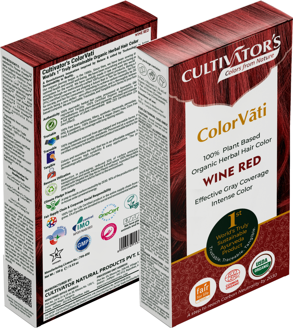 CULTIVATOR'S  ColorVãti Organic Herbal Hair Color - 11 Wine Red, 100 g