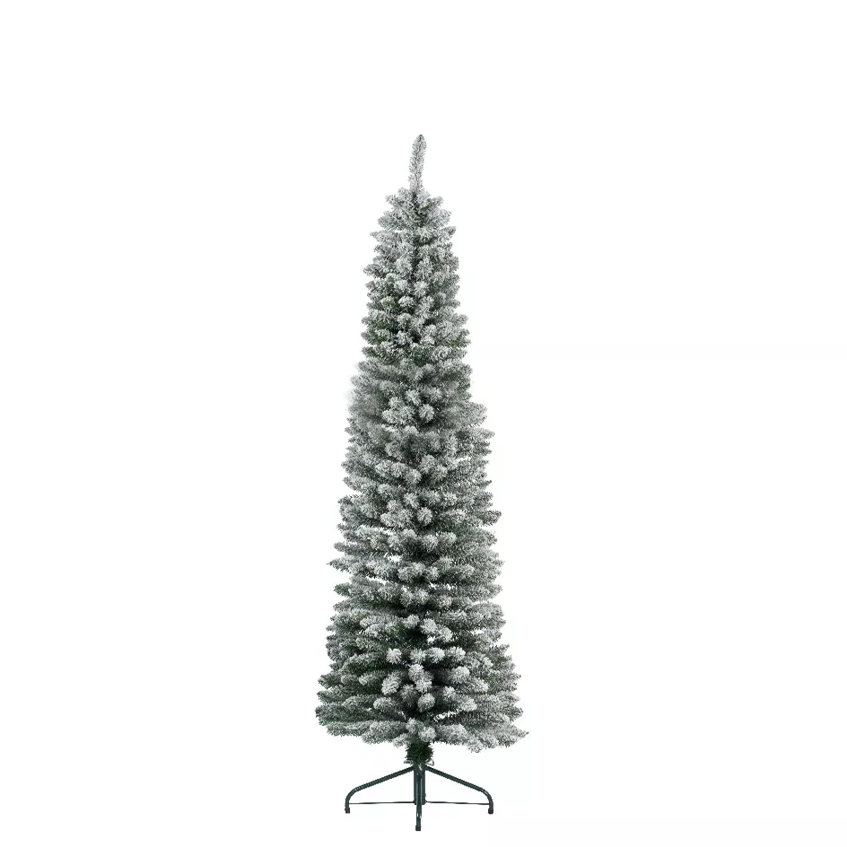Sapin artificiel de Noël Narrow H180 cm Vert enneigé