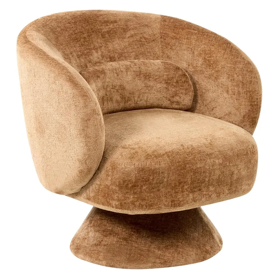 LIEKSA - Draaifauteuil - Goudbruin - Chenille