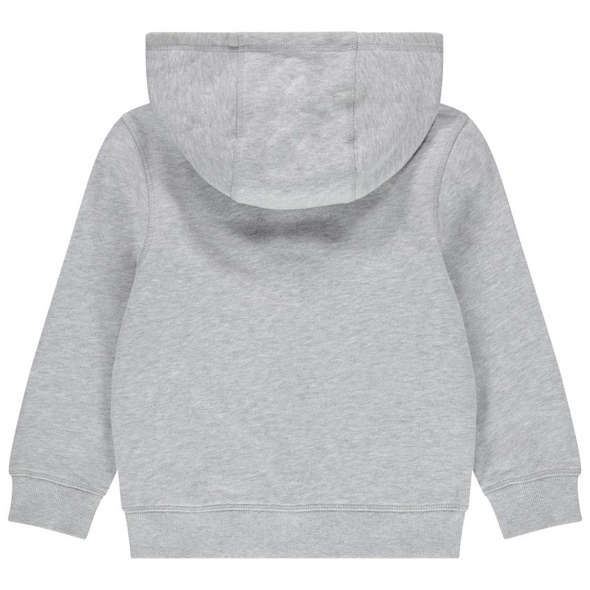 Gilet à capuche en molleton et poche kangourou - Gris chiné