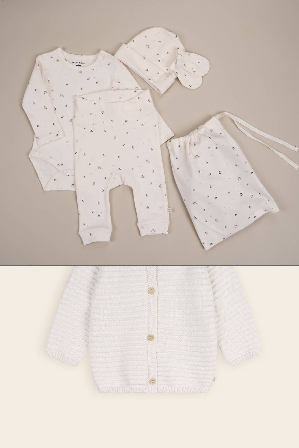 Petite Maison romper + broek Stormy wit