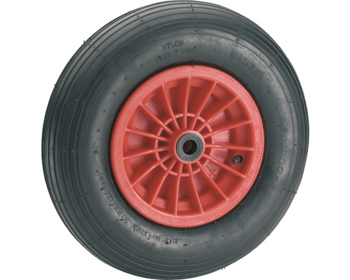 Tarrox luchtbandwiel met kunststof velg en groefprofiel, 400 mm, geschikt voor kruiwagens