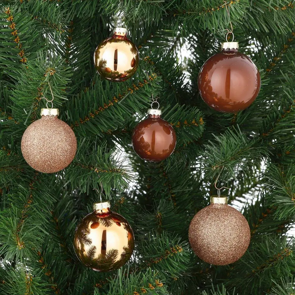 Mica Decorations Kerstballen Set - 26 Stuks - Ø7 cm - Glas - Bruin