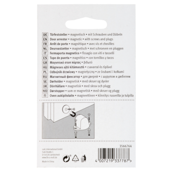 Deurstopper magnetisch 31x54x31mm