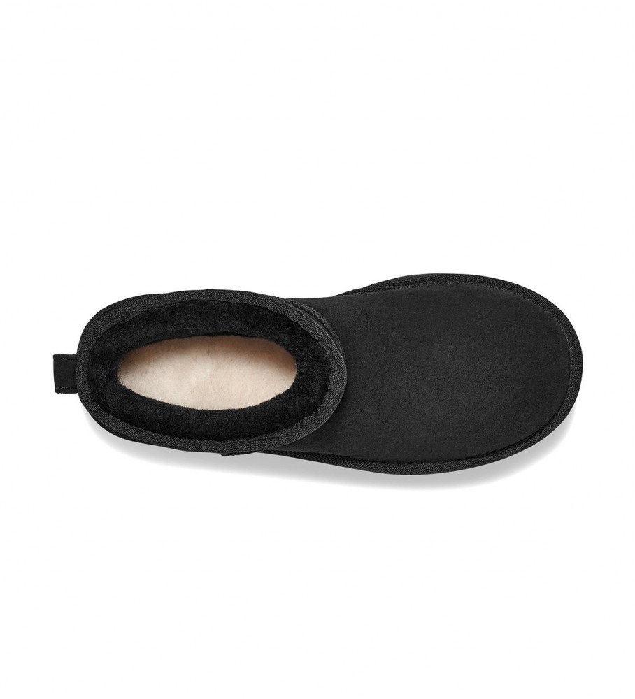 UGG Botines de piel W Classic Ultra Mini negro -Altura plataforma 5cm-