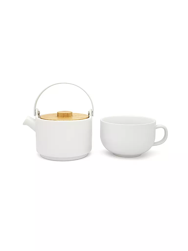BREDEMEIJER Tea for one Umea mit Bambusdeckel 0,5l Weiss weiss