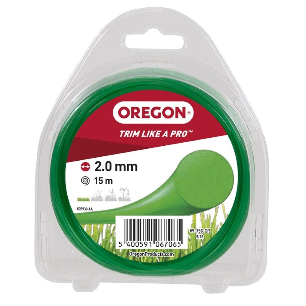 TRIMMERTRÅD OREGON RUND15MX2MM GRØNN