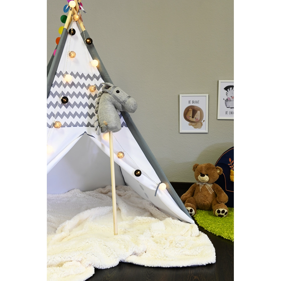 knorr toys® Steckenpferd Grey horse grau