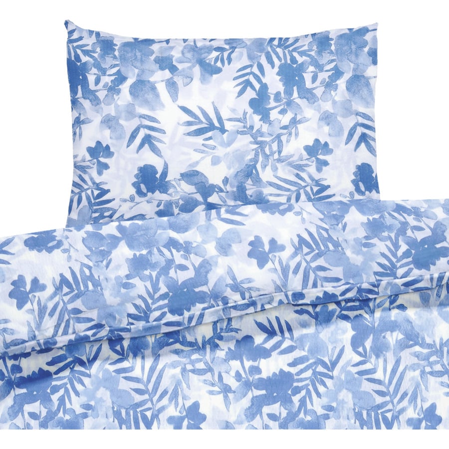 Bettwäsche Satin Streifen hellblau 200x210 2x65x65 Bettanzug Fra