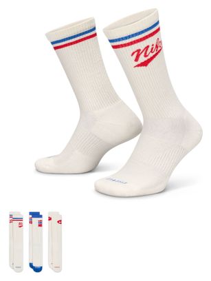Trois Paires de Chaussettes Nike Everyday Plus Crew Blanc