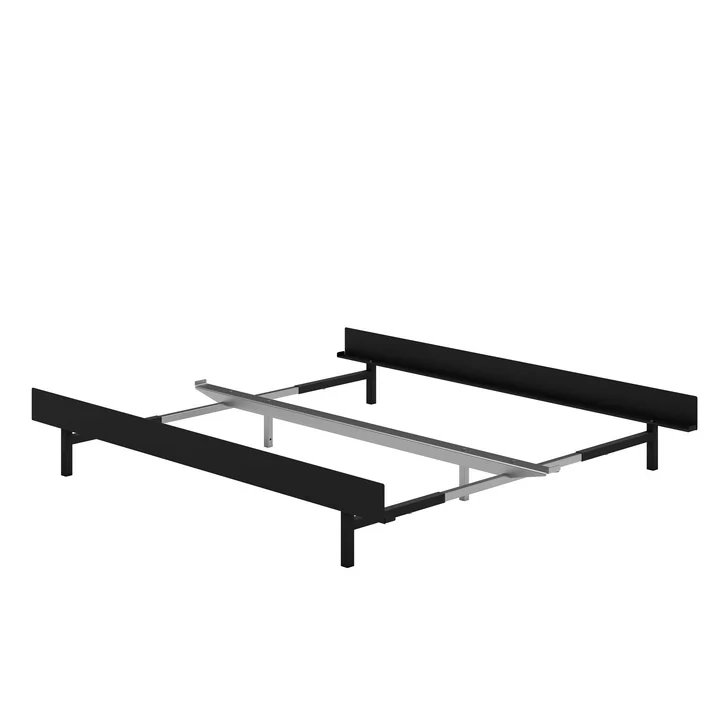 Moebe - Bett, 90 - 180 cm, H 29 cm / schwarz