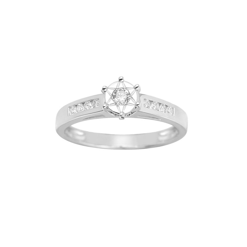 Bague Femme - Or 18 Carats - Diamant 0,19 Carats