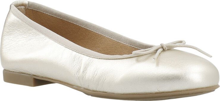 Cashott CASELVIRA Ballerina Metallic Leather Champagne