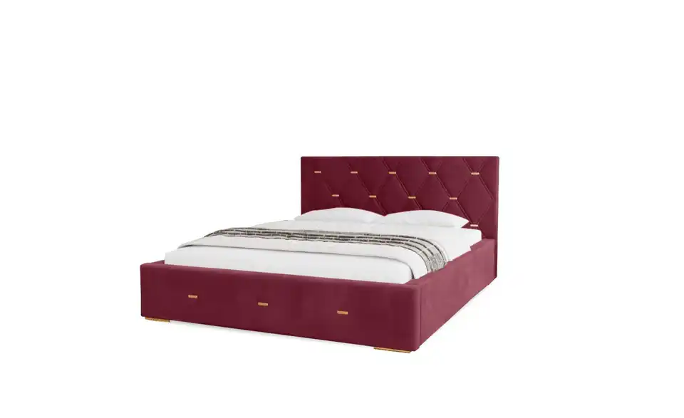 Polsterbett mit Stauraum Golden Premium 120x200 cm Bordeauxrot
