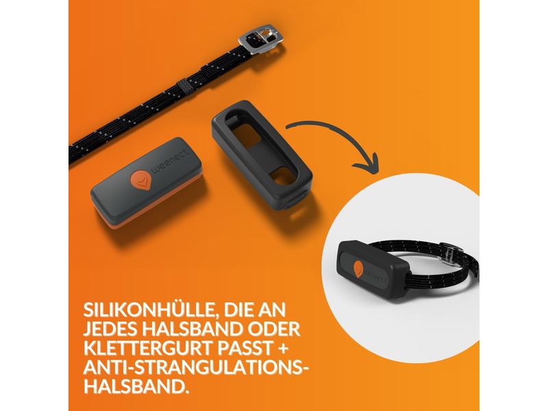 Weenect GPS-Tracker XS für Katzen, Schwarz Der kleinste GPS-Tracker für Katzen