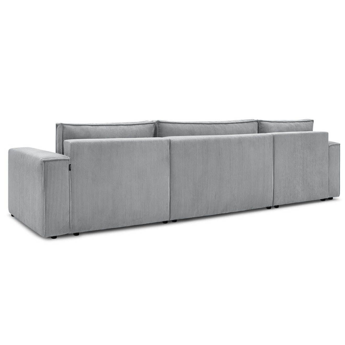 Bobochic Canapé d'angle panoramique nihad gris clair - 386x153x95 cm