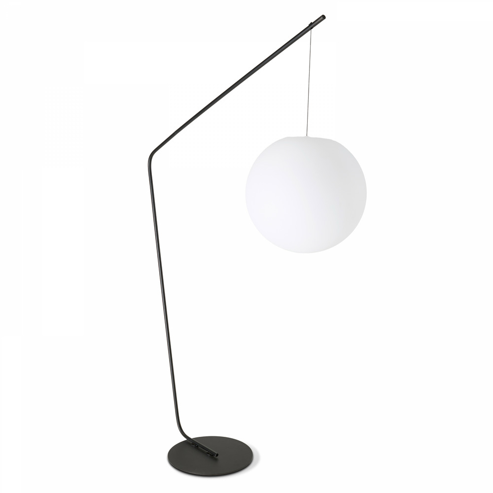 Lampadaire arche ronde en acier gris