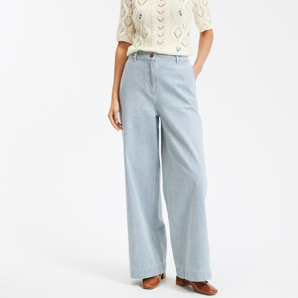 COLEÇÃO LA REDOUTE<br>Calças largas com cintura alta