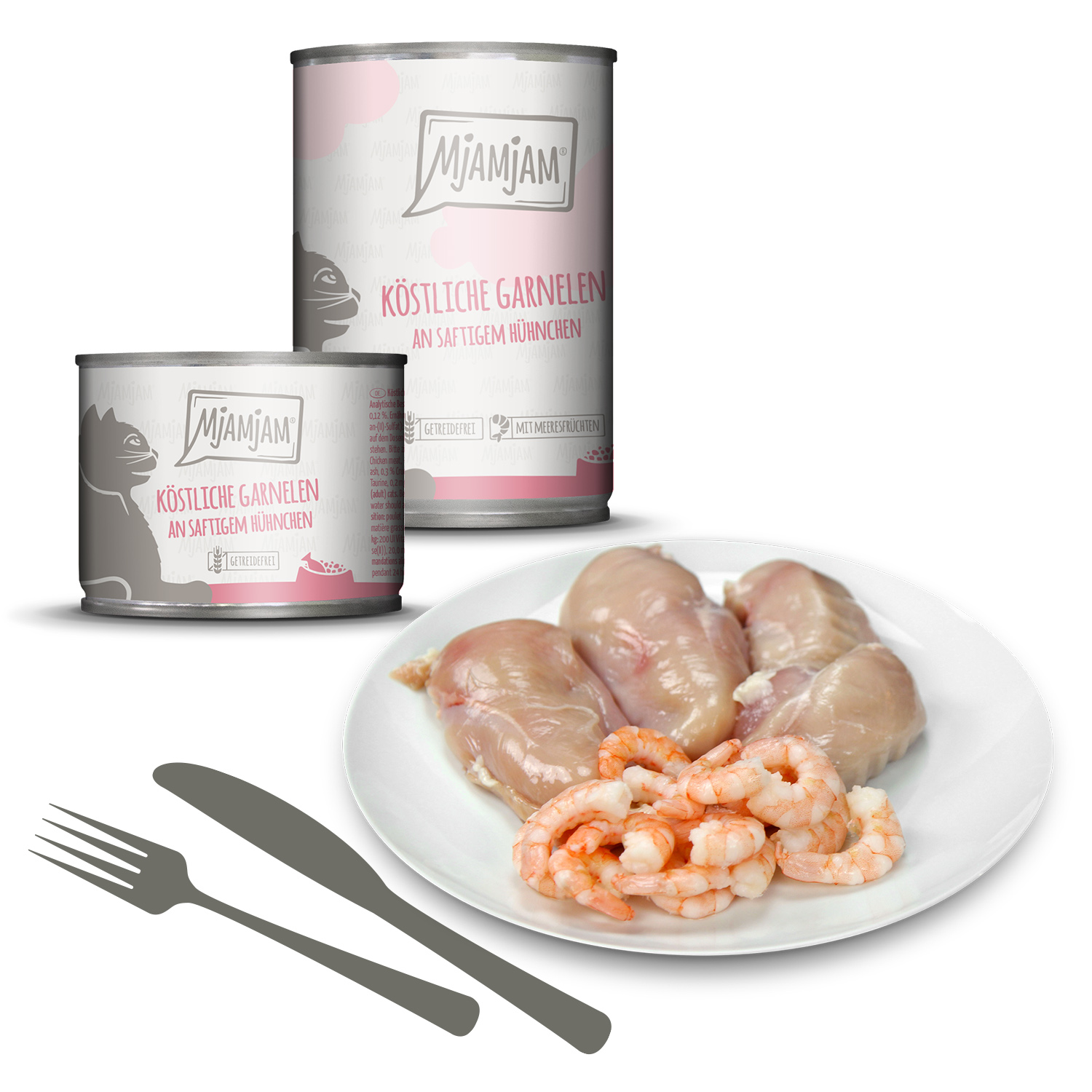 köstliche Garnelen an saftigem Hühnchen
