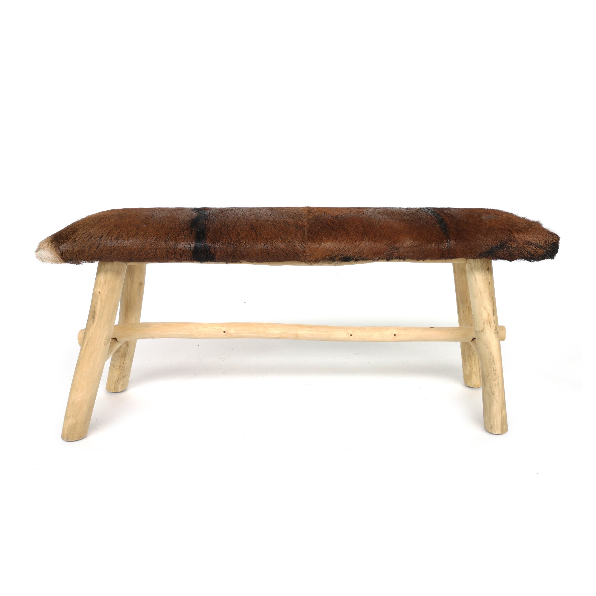 Bank 'Bima' mit Fellbezug, B 100 cm, T 30 cm, H 45 cm von fischer's lagerhaus