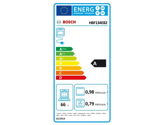 BOSCH - Four encastrable EcoClean HBF134EB2, Série 2, 66 litres, 7 modes de cuisson
