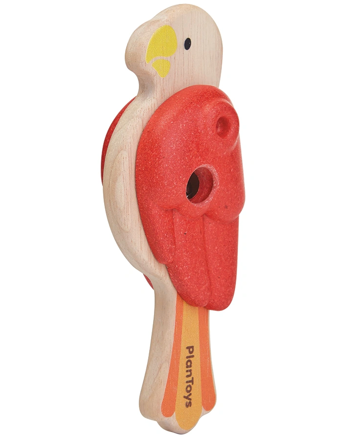 Kastagnette PAPAGEI aus Holz in rot